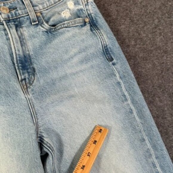 AYR Womens Secret Sauce Wide Leg Jeans Comfort Stretch Sz 28 Light Distressed - Picture 8 of 14